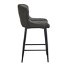 2 pcs Faux Leather Bar Stools Diamond Padded Seat Metal Legs Footrest Breakfast