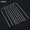 100PCS Metal U Shaped Turf Pin Ground Staple’s Garden Tent Securing Pegs UK