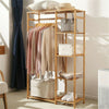 Bamboo Coats Clothes Hanging Rack Corner Minimalism Wardrobe Clothset Organizer