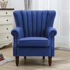 Fabric Wingback Scalloped Chair Armchair Sofa with Nailhead Occasional Fireside