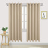 2 Panels Beige Curtain Blackout Ring Top Drapes for Bedroom Drapes Curtains