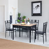 5PCS Dining Table & Chair Set Breakfast Bar Kitchen Furniture with Padded Seat