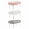 Modern Fluffy Bench Pouffe Stool 2 Seater Bench Bedroom Living Room Hairpin Legs
