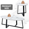 Set of 2 Modern Coffee Nesting Table Set Oval & Round Table Solid Steel Legs