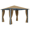 Gazebo with Curtain 300x300 Taupe Aluminium E5A8