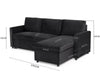 3 Seater Sofa Black Pull Out Sofa Comfy Cushions Right Hand Chase Sofabed