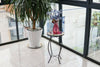 Iron/Glass Round Side Coffee Table Mosaic Design Garden Patio Flower Plant Stand