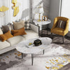 2pcs Luxury Coffee Table Marble Effect Cafe Center Table Living Room Bedroom Dec