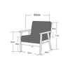 Retro Single Fabric Armchair Seat Chair Accent Armchair Wood Sofa Grey UK