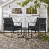 Three-Piece Rattan Garden Furniture 2 Seat Bistro Table Chair Outdoor Patio Set