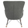 Grey Rocking Lounge Chair Relaxing Recliner Armchair Padded Seat Wooden Legs