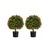 55cm Artificial Boxwood Topiary Ball Tree 2-Pack Decorative Boxwood Plant