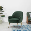 Modern Velvet Accent Chair Tub Armchair Sofa with Metal Legs Living Room Bedroom