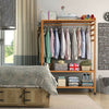 Wooden Clothes Rail Scarf Cap Hanging Garment Coat Rack Heavy Duty Rolling Stand