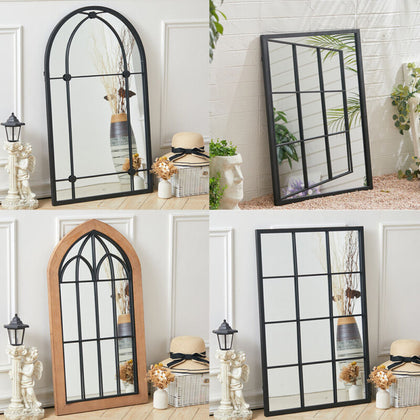 Vintage Arch/Rectangle Window Mirror WallHanging Outdoor Garden Hallway Decor