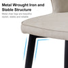 2/4/6pcs Dining Chairs Set Faux Leather Seat Back Metal Legs Kitchen Chair