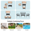 4 Piece Patio Conversation Set Outdoor Furniture Set Loveseat Bench Coffee Table