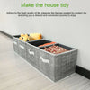 4Pcs Non-woven Fabric Square Canvas Foldable Storage Cubes Box Collapsible Grey