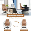 Swivel Suede Fabric Chair Ergonomic Home Office Computer Desk Chair W/ Reclining