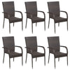 7 Piece Garden Dining Set Poly Rattan Brown R7V3