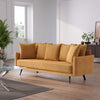 3-4 Seater Sofa Settee Fabric Couch Pillow Sofa Home Theater Mustard Yellow Seat