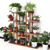 300℃ Carbonized Wood Plant Stand Durable Flower Pot Holder Shelving Unit Decorat