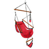 Hammock Hanging Chair Air Deluxe Sky Swing Outdoor/Indoor Chair Solid Wood Red