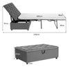 2-in-1 Convertible Sofa Bed Folding Ottoman Sleeper Space Saving Couch Lounger