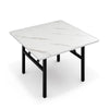Foldable Marble Effect Laptop Snack Breakfast Table Desk Metal Small Apartment