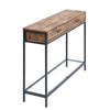 2 Drawers Console Table Black Metal Frame & Wooden Drawers and Shelf Furniture
