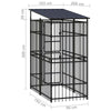 Outdoor Dog Kennel with Roof Steel 1.84 m² T4L6