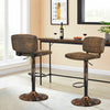 Set of 2 Bar Stools Adjustable Swivel Leather Pub Chair Kitchen Dining Chairs
