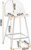 2X Modern Breakfast Bar Stools Velvet Padded Seat Metal Legs Kitchen Pub