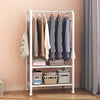 Portable Clothes Rack Rolling Garment Rack w Shelves 8 Side Hooks Hanging Closet