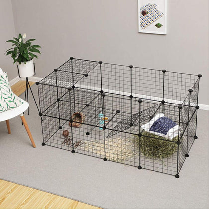 36 Panels Cat Puppy Rabbit Play Pen Small Animal Cage Enclosure Fence DIY House
