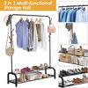 Heavy Duty Clothes Rail Metal Garment Hanging Stand Shoe Rack Home Storage Shelf