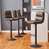 Set of 2 Faux Leather Bar Stools Breakfast Stools Brown Grey Gas Lift Swivel