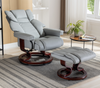 Leather Swivel Chair Recliner Armchair Home Lounge Sofa Chair With Footstool
