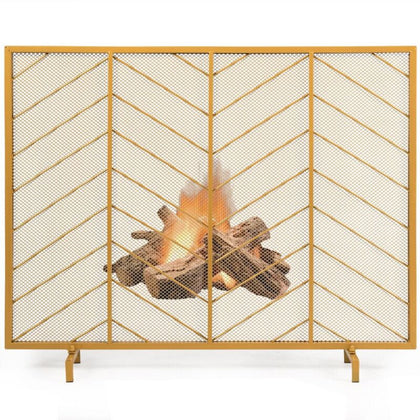 Iron Fire Panel Spark Flame Barrier Screen Wide Metal Mesh Safety Fire Place