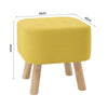 Square Footstool Upholstered Padded Stool Pouffe Seat Chairs Sturdy Wooden Legs