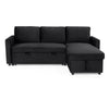 3 Seater Sofa Black Pull Out Sofa Comfy Cushions Right Hand Chase Sofabed
