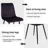 2pcs Dining Chairs Barstools Set Velvet Cushion Padded Metal Legs Kitchen Chair