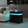 High Gloss LED Bedside Cabinet Tables Nightstand 2 Drawers Bedroom Lamp table