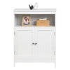 Bathroom Storage Cabinet Shelf Cupboard Unit Free Standing Furniture MDF White