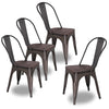 4Pcs Metal Dining Chairs Stackable Side Chairs Industrial Kitchen Chairs Tolix
