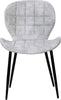 2/4x Dining Chairs Light Grey Fabric Upholstered Seat with Black Legs Home