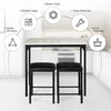3PCS High Table & Chair Set Bar Kitchen Dining Breakfast Furniture Padded Stools