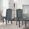 Grey Accent Kitchen Side Dining Chairs Velvet Nailhead Trim Decor Knocker Back