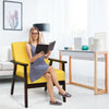 Modern Upholstered Accent Sofa Chair Wooden Armchair Leisure Lounge Chair