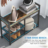 Functional Coat Rack Stand with Shoe Rack Storage Shelf & 9 Hooks Entryway Bench